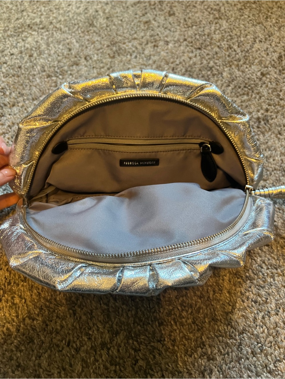 Rebecca Minkoff Silver Metallic Clutch - Picture 2 of 3